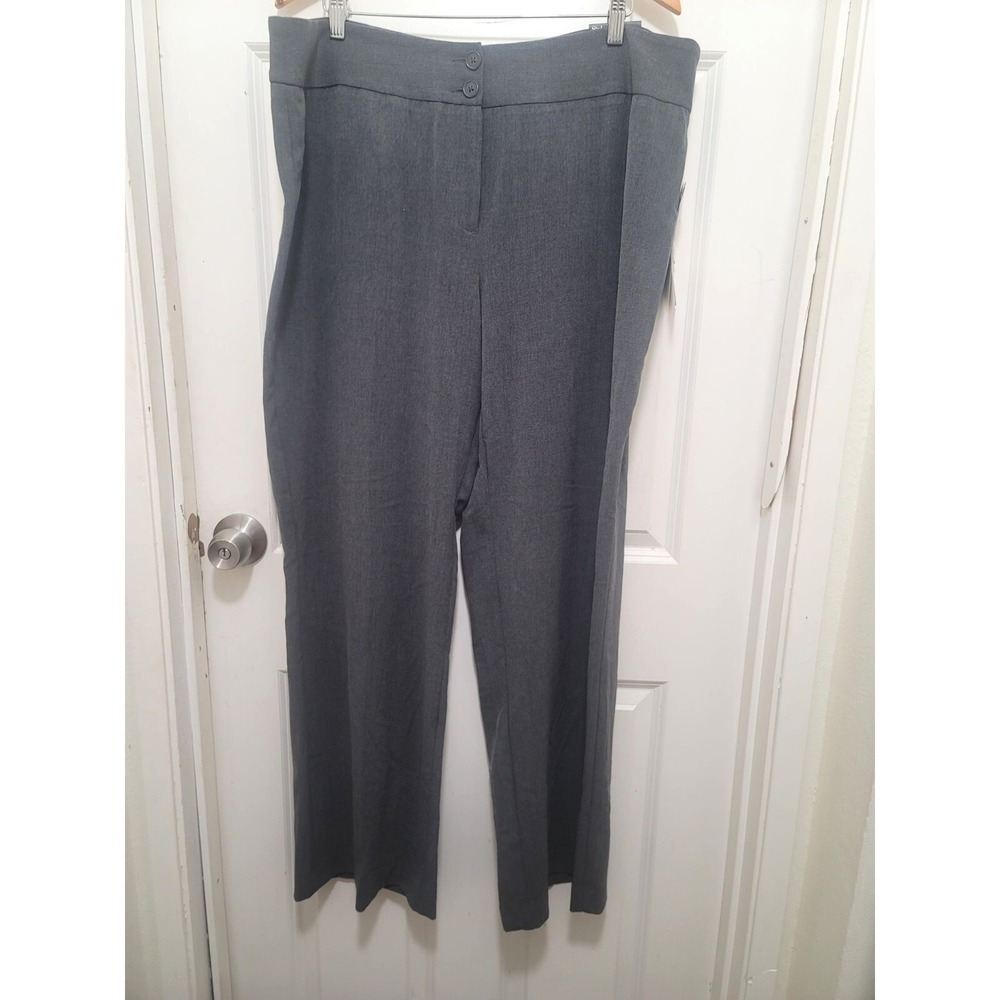 NEW Style & Co Plus Size Women's 20W Gray Trousers Stretch Wide Leg‎ Formal Pant